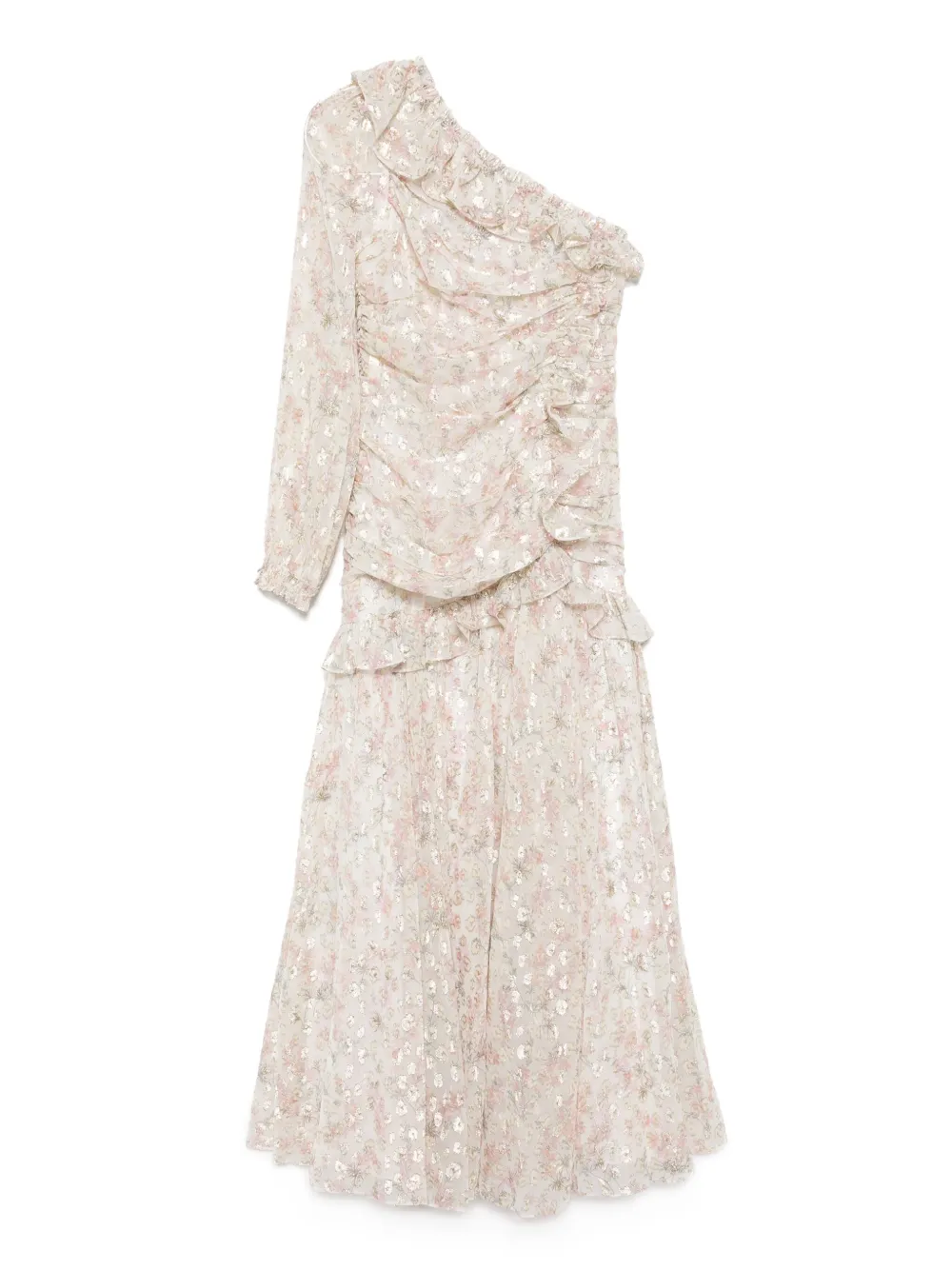 Needle & Thread robe Ophelia Ditsy à une épaule | tons neutres | Image 1