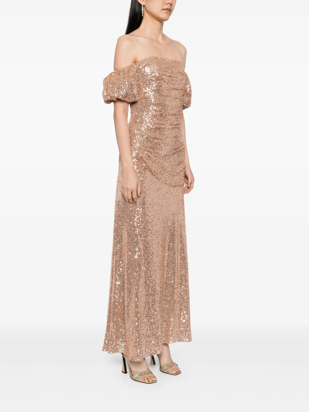 NEEDLE & THREAD SUNBEAM VALENTINA OFF-SHOULDER GOWN