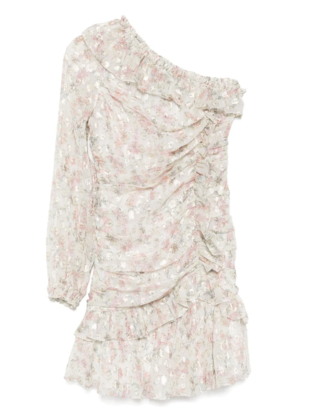 Needle & Thread Ophelia Ditsy one-shoulder dress | Neutrals | Image 1