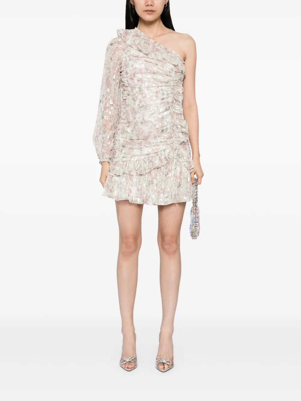 Needle & Thread Ophelia Ditsy asymmetrische jurk - Beige