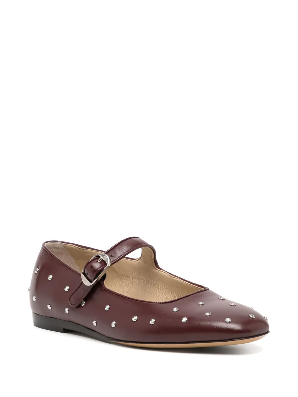 Le Monde Beryl Classic Mary Jane ballerina's met studs - Rood