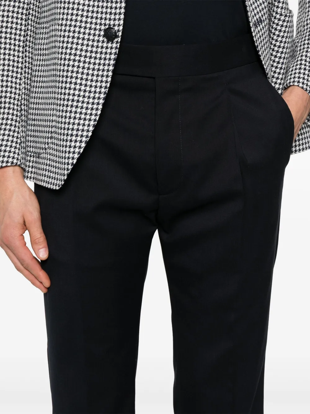 Shop Tagliatore Brandon Trousers In Blue