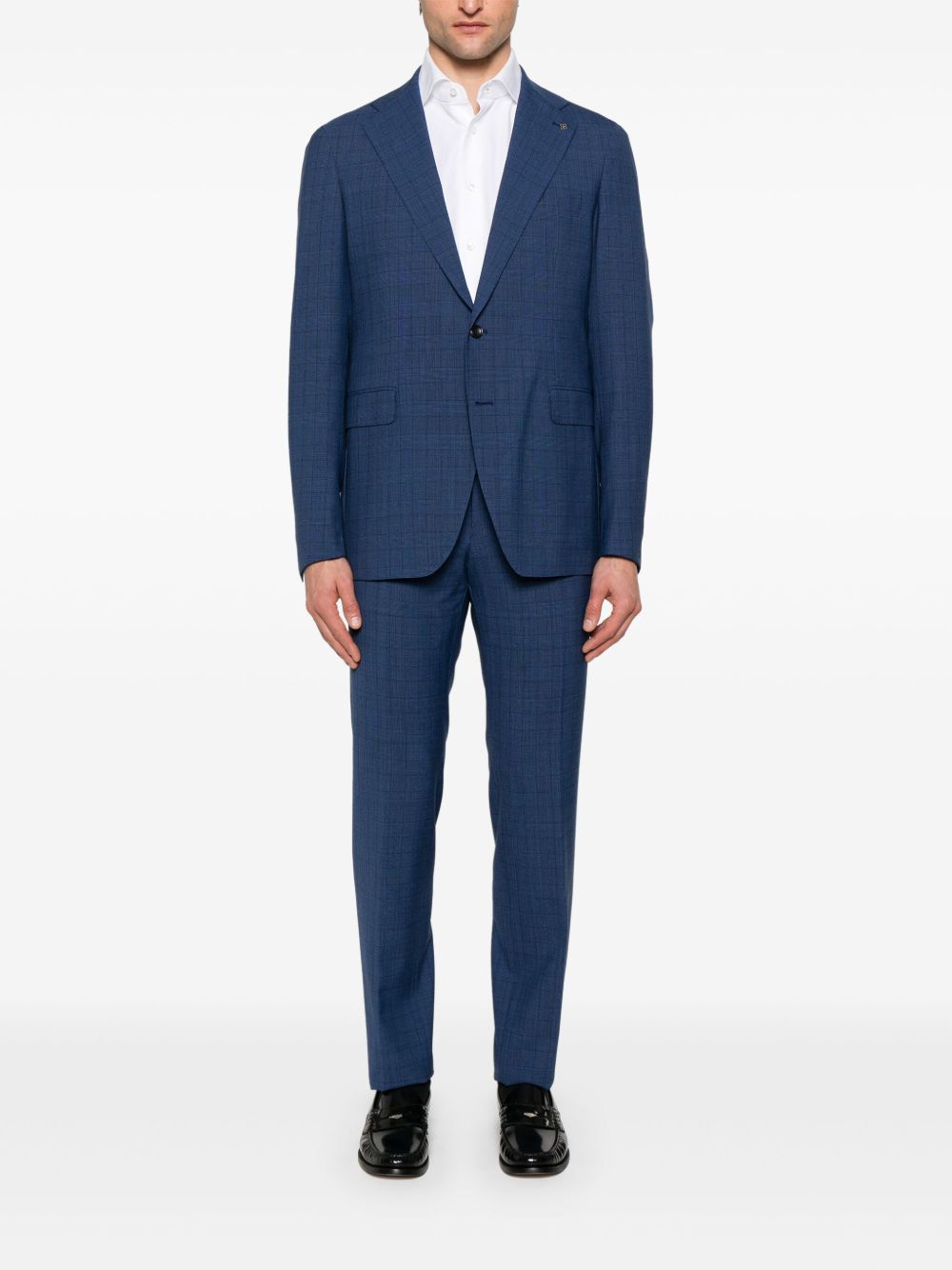 Tagliatore Prince of Wales-check suit - Blauw