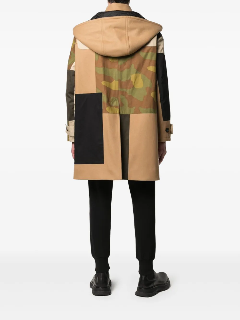 DSQUARED2 Houtje-touwtje jas met patchwork Beige