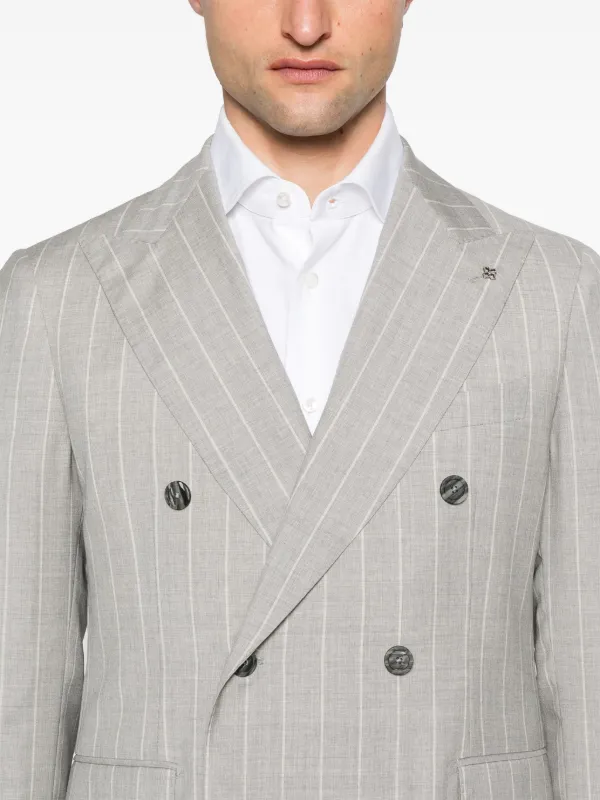 ジャケット Tagliatore Grey pinstripe double breasted waistcoat Tagliatore Pinstripe Suit | Grey | FARFETCH