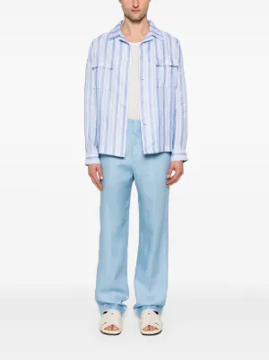スラックス TAGLIATORE Men Straight Pants TAG01 1800103112 Blue Tagliatore Gord Trousers | Blue | FARFETCH TR