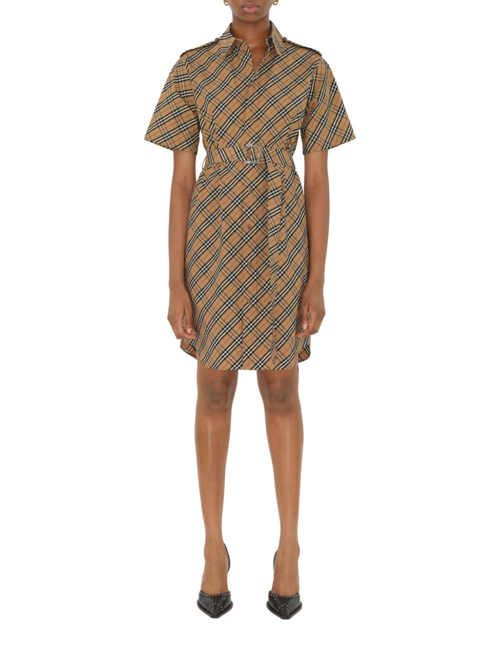 Burberry checked cotton dress - Beige