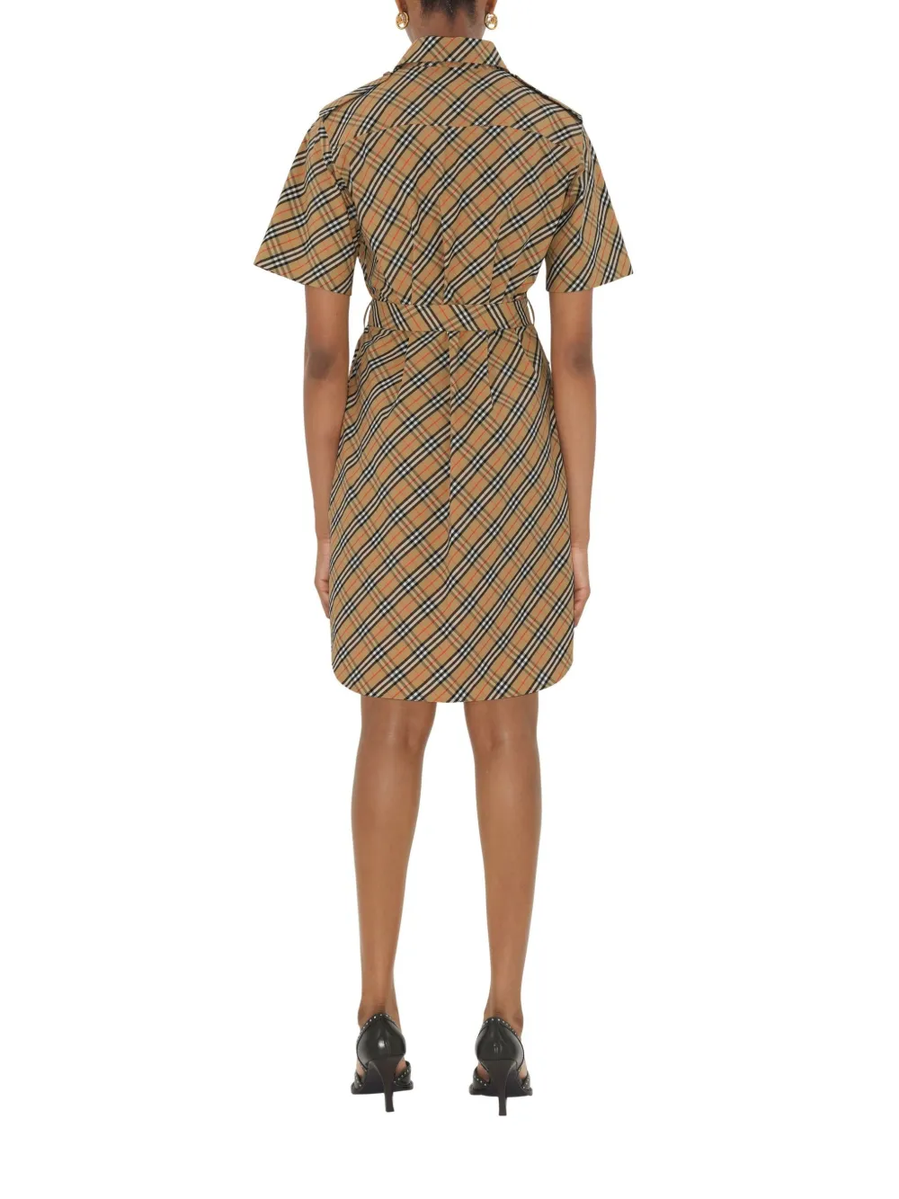 Burberry Geruite katoenen jurk Beige