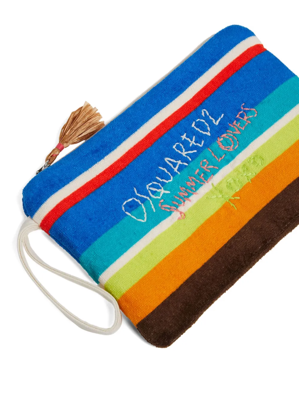 Dsquared2 Summer Lovers Striped Clutch Bag In Multi