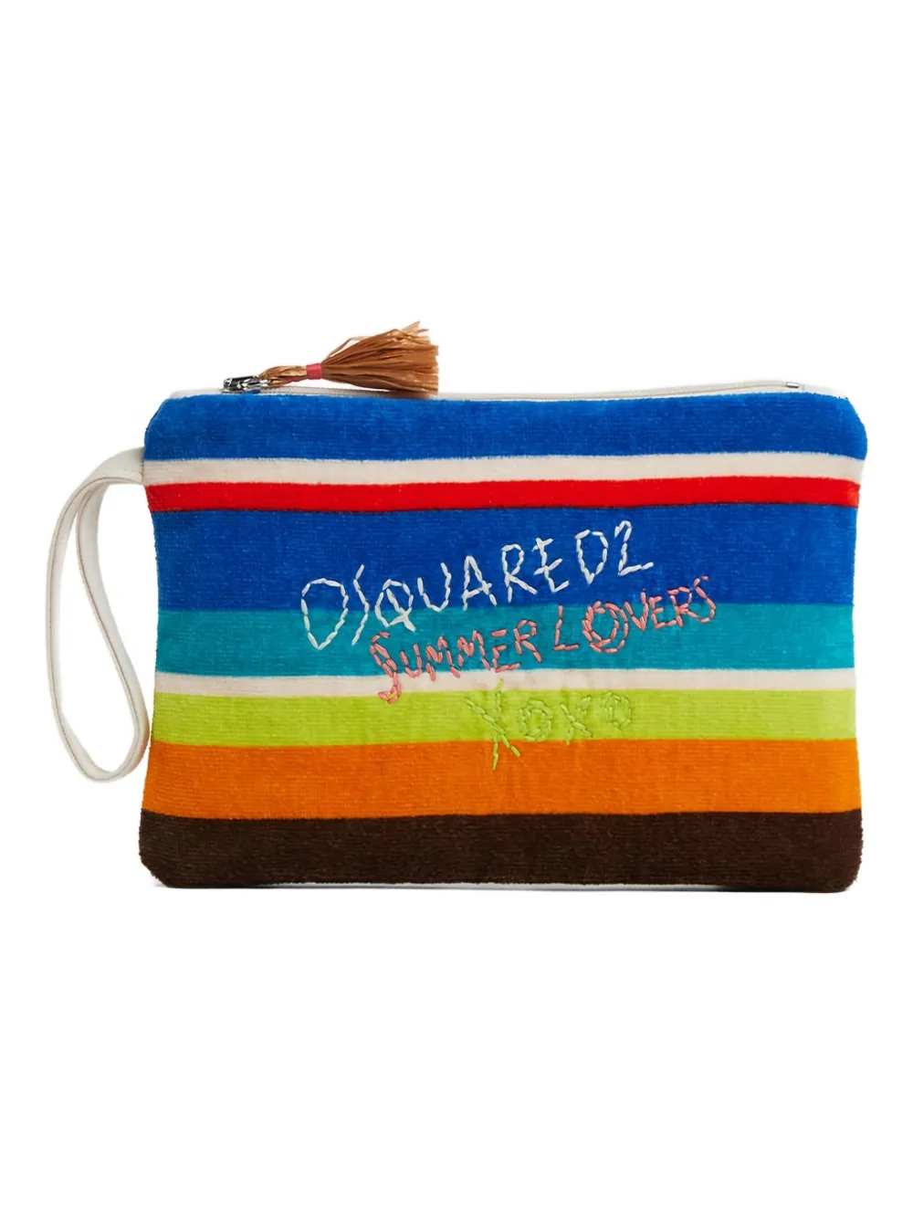 DSQUARED2 Summer Lovers striped clutch bag | Blue | Image 1