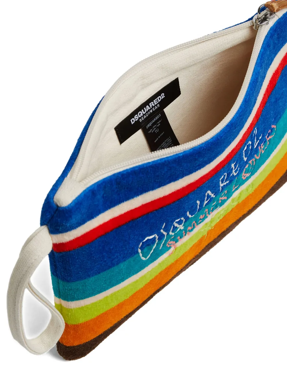 Dsquared2 Summer Lovers Striped Clutch Bag In Multi