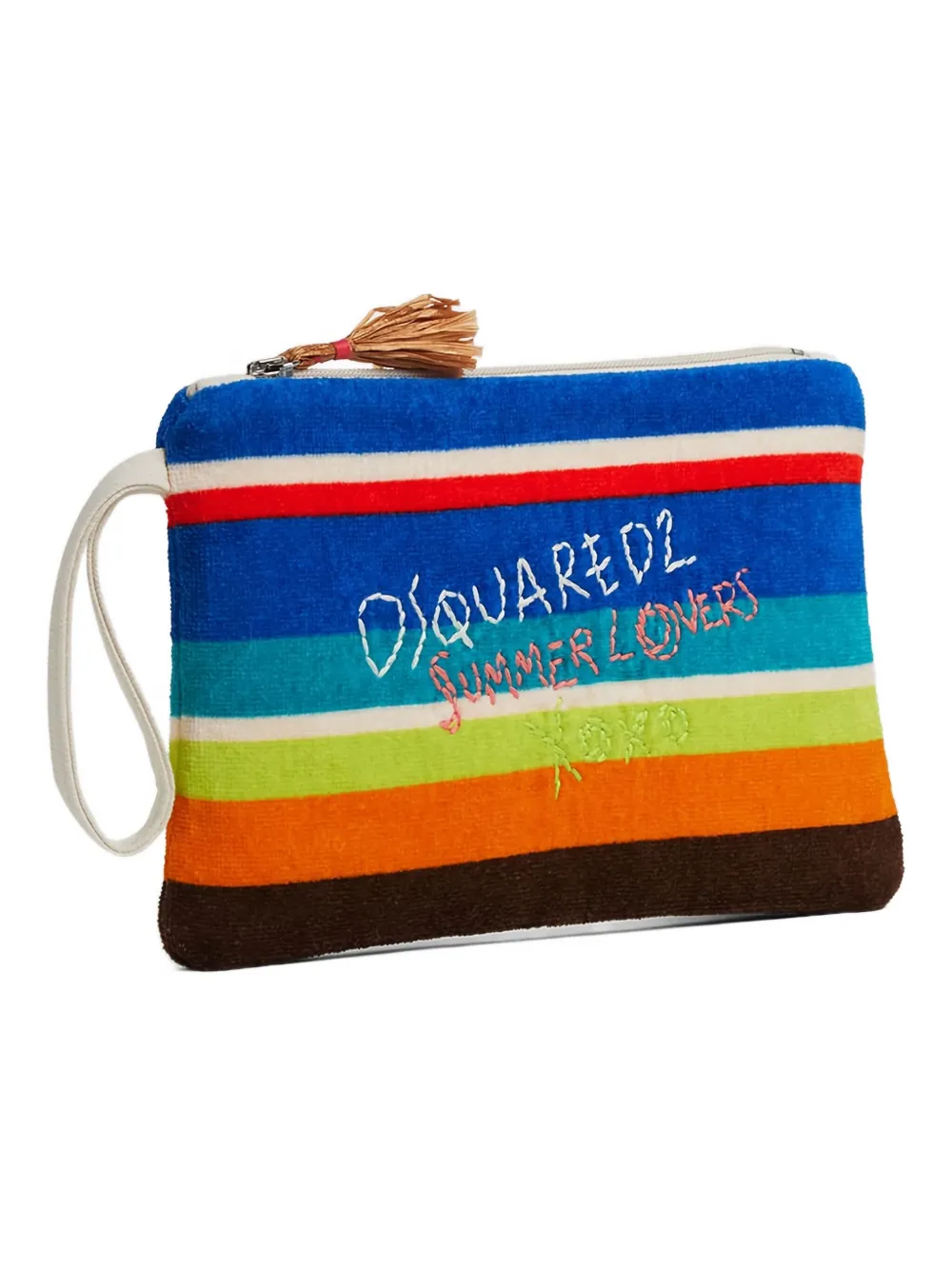Dsquared2 Summer Lovers Striped Clutch Bag In Multi