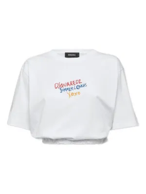 Tシャツ・カットソー DSQUARED2 Woman T-Shirt White S72GD0521S24668 100 Dsquared2 Women's White Short Sleeve T-Shirt US M IT 42 | eBay