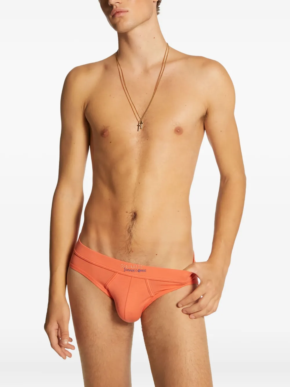 DSQUARED2 Summer Lovers slip met logodetail Oranje
