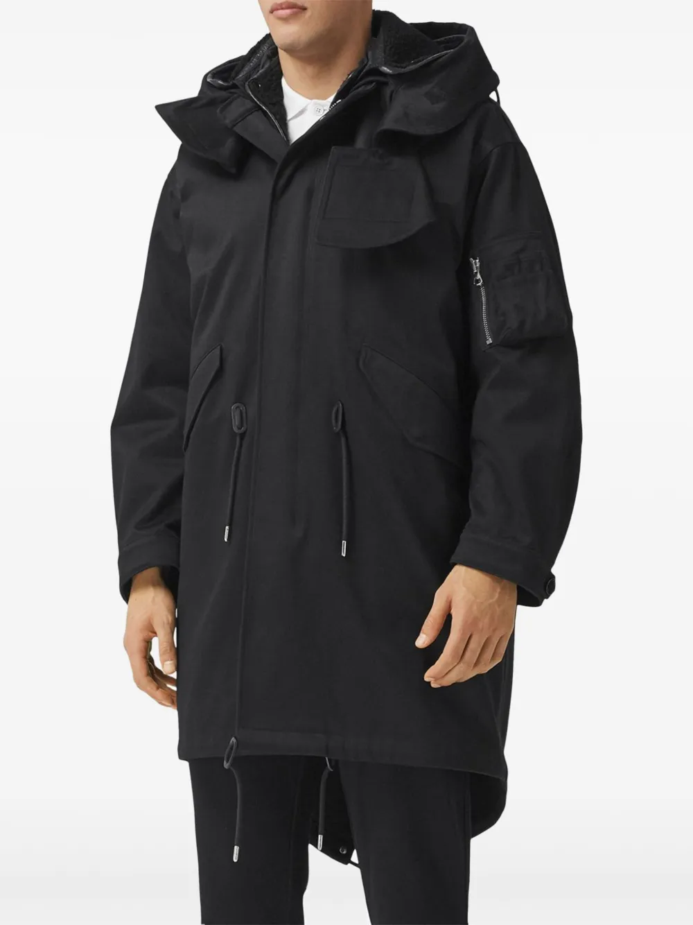 Burberry Parka met logoprint Zwart