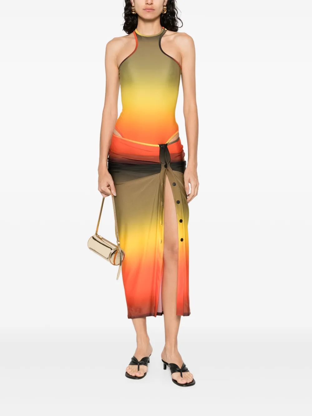 The Attico gradient-effect skirt - Groen