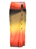 The Attico gradient-effect skirt - Green