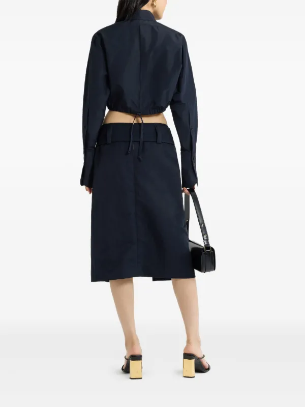 スカート PATOU Women Mid Skirts SK0770216 661B BLUE Patou Belted Midi Skirt | Blue | FARFETCH