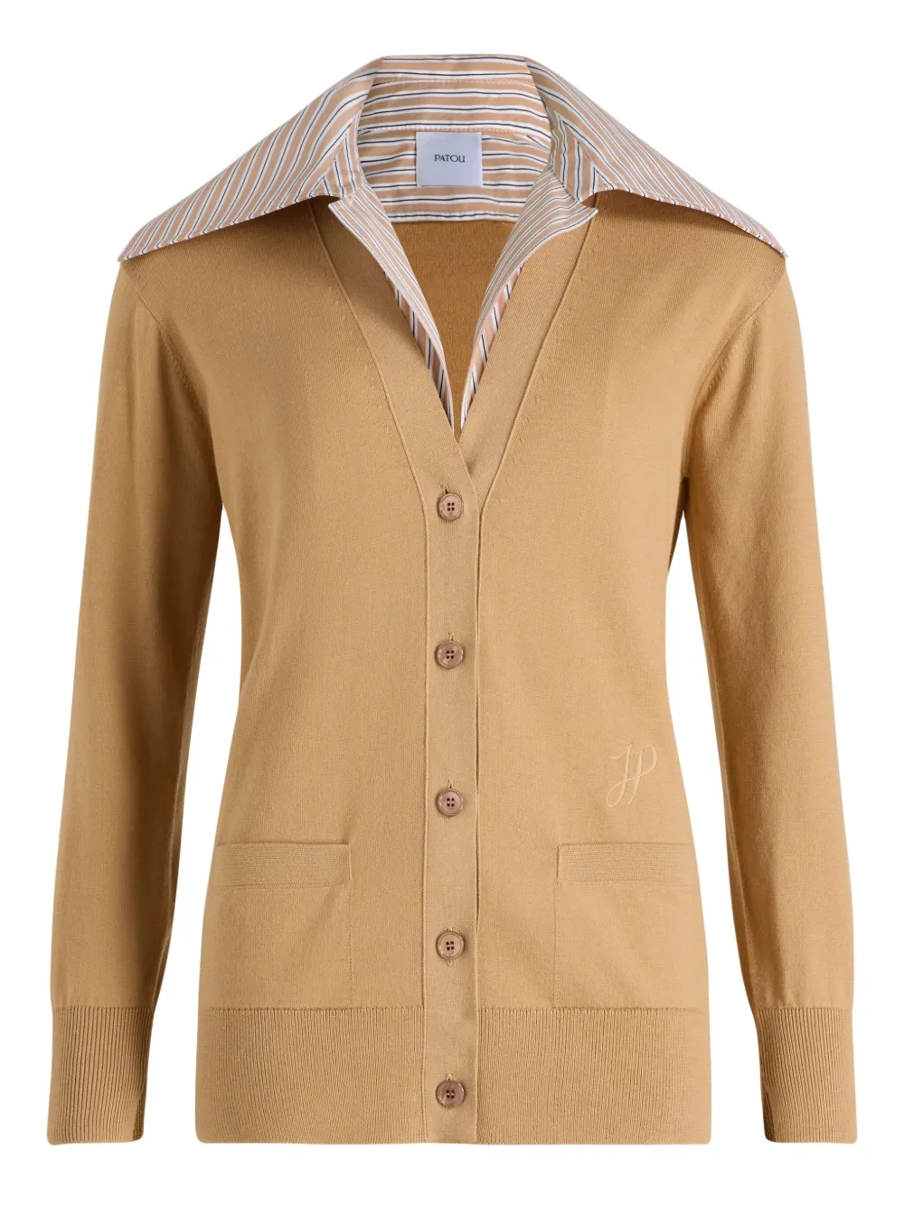 Patou Cardigan Trompe l'Oeil in cotone - Toni neutri