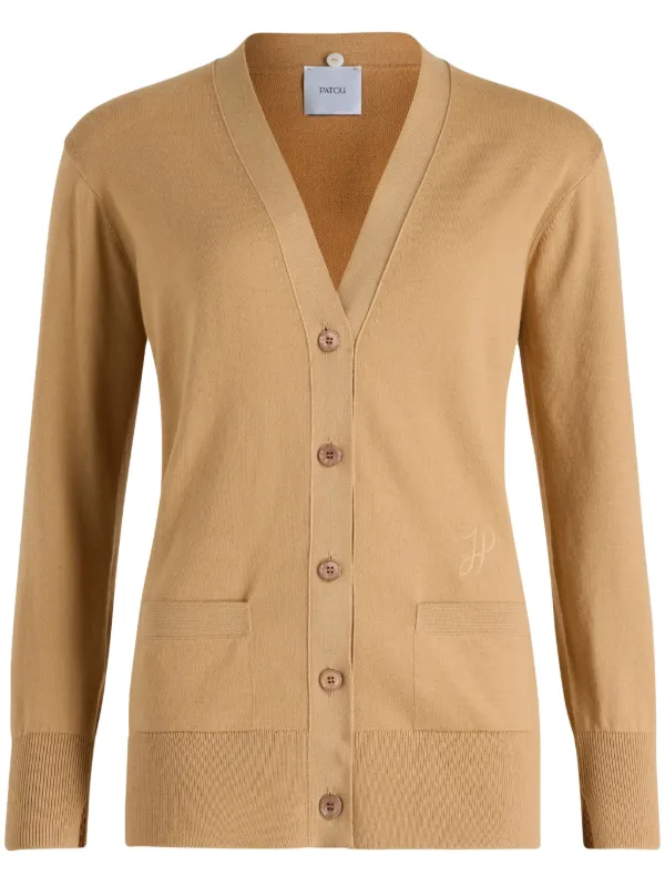 Patou Trompe L'Oeil Cotton Cardigan Neutrals FARFETCH KW
