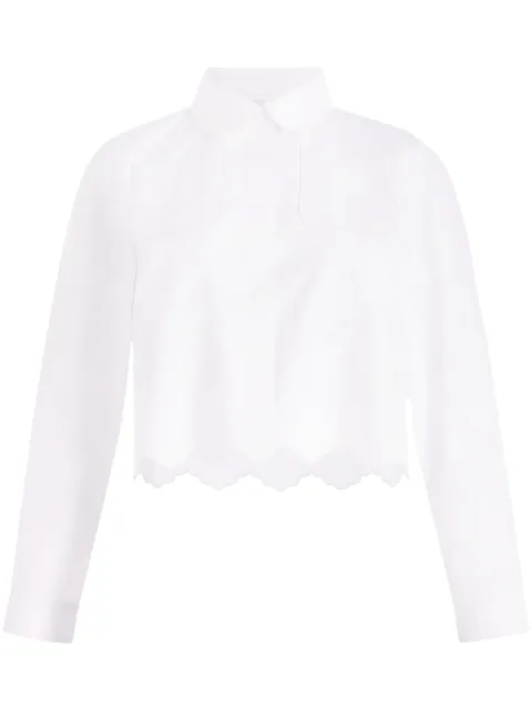 Patou camisa corta de popelina festoneada