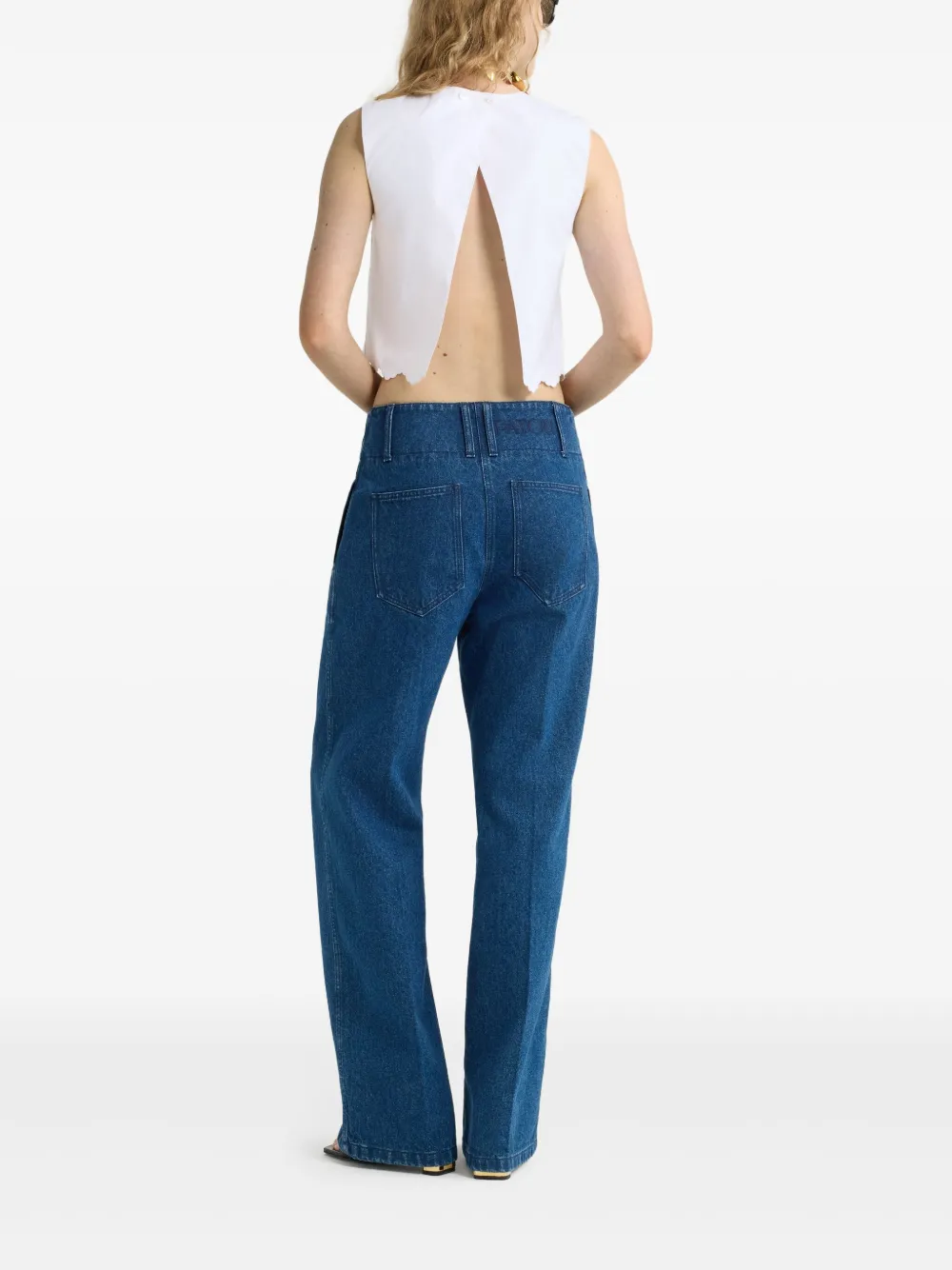 Shop Patou Poplin Crop Top In White