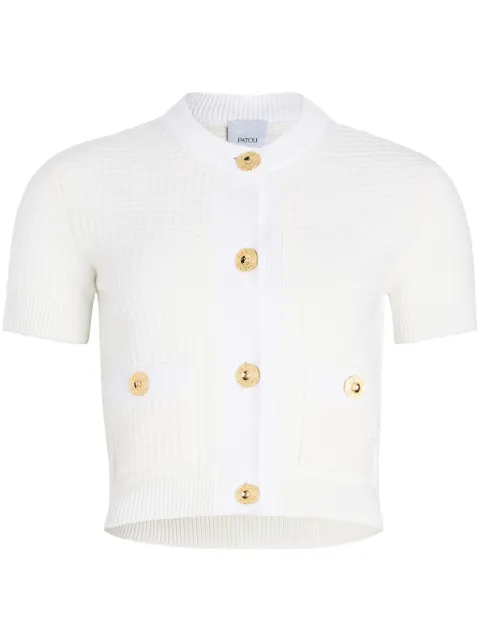 Patou cropped waffle-knit cardigan