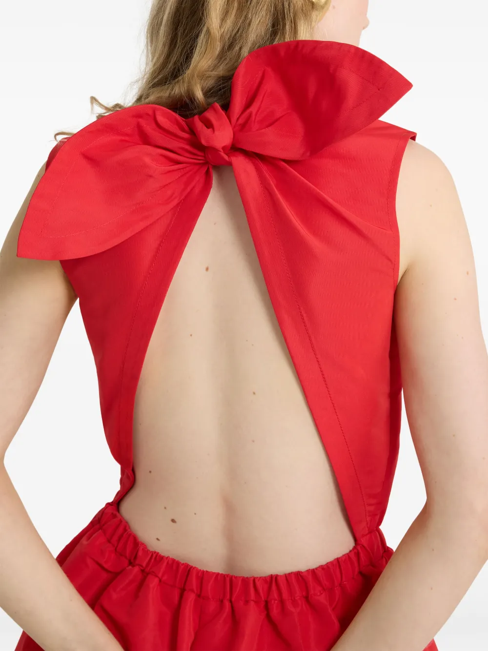 Patou Open-back Faille Playsuit In Red