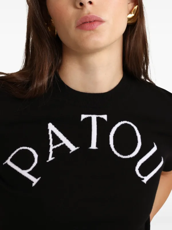 Patou logo-jacquard Cropped Top | Black | FARFETCH GR