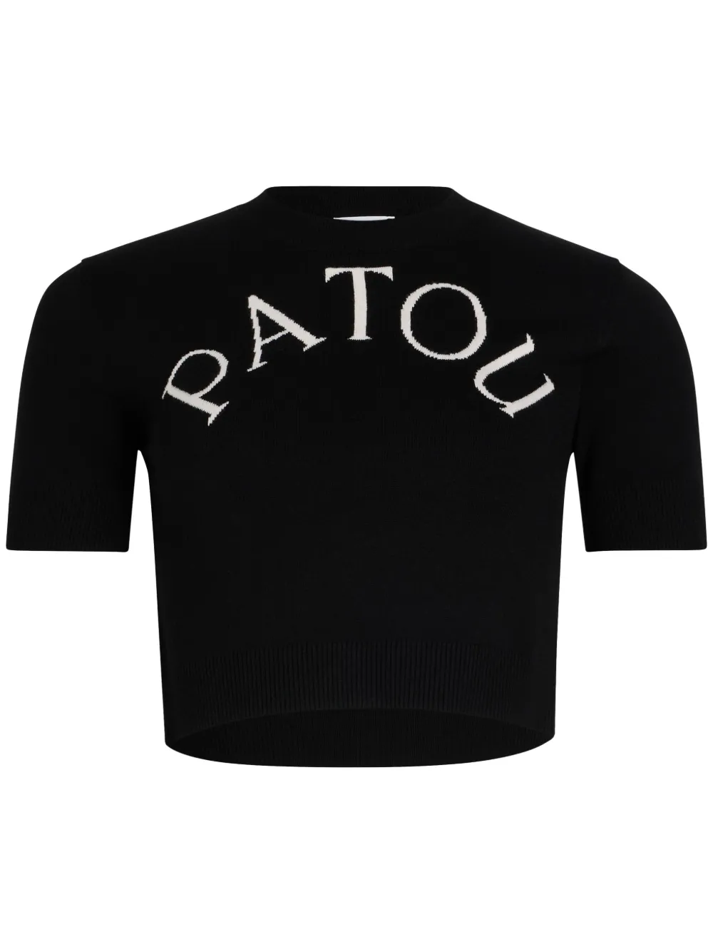 Shop Patou Logo-jacquard Cropped Top In Black
