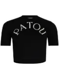 Patou logo-jacquard cropped top - Black