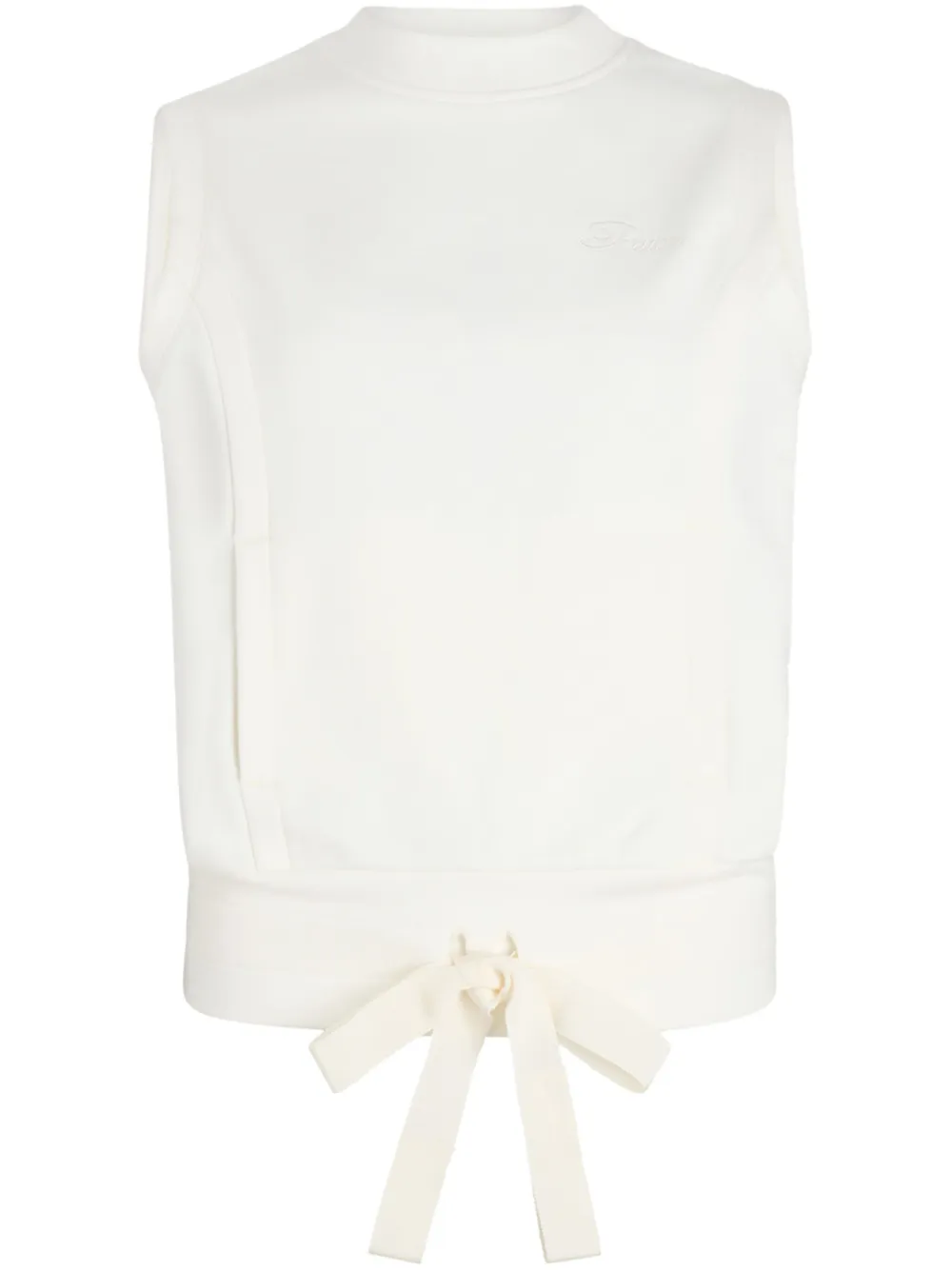 logo-embroidered sleeveless sweatshirt