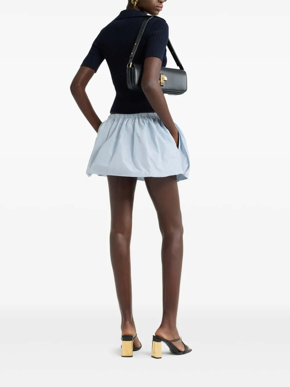 Patou Puffy faille mini-rok Blauw