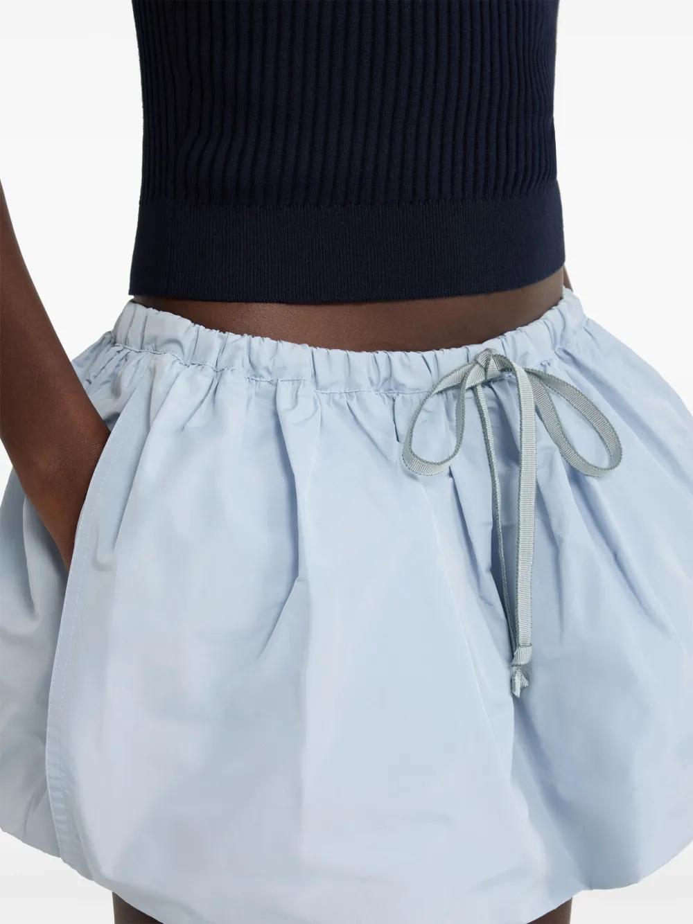 Patou Puffy faille mini-rok Blauw