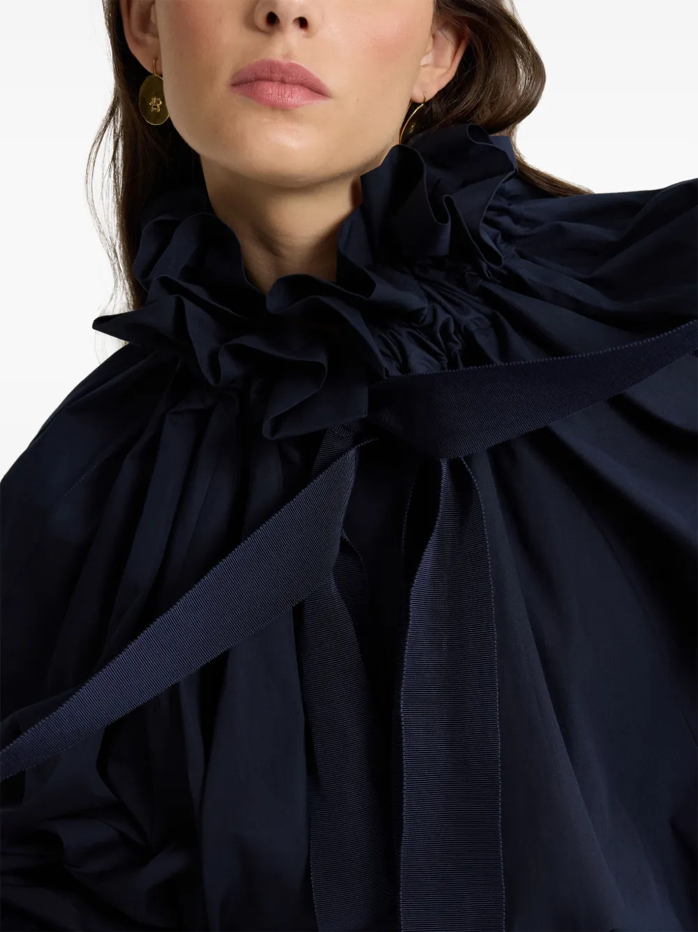 Shop Patou Iconic Drawstring Poplin Top In Blue
