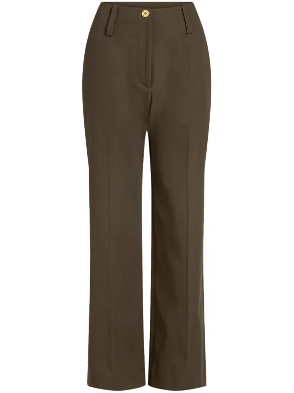 Patou Wide-leg Gabardine Trousers in Green