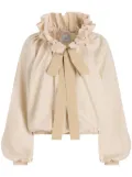 Patou Iconic drawstring poplin top - Neutrals