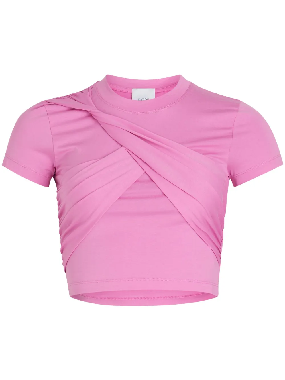 Patou Gedrapeerde cropped T-shirt van biologisch katoen Roze