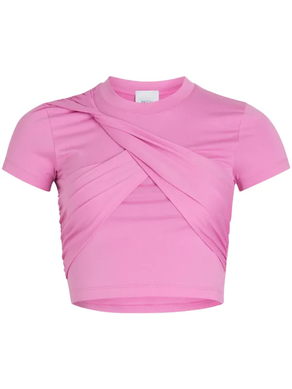 PATOU ピンク クロップドTシャツ Patou | オーガニックコットン ディテール パトゥ クロップドTシャツ