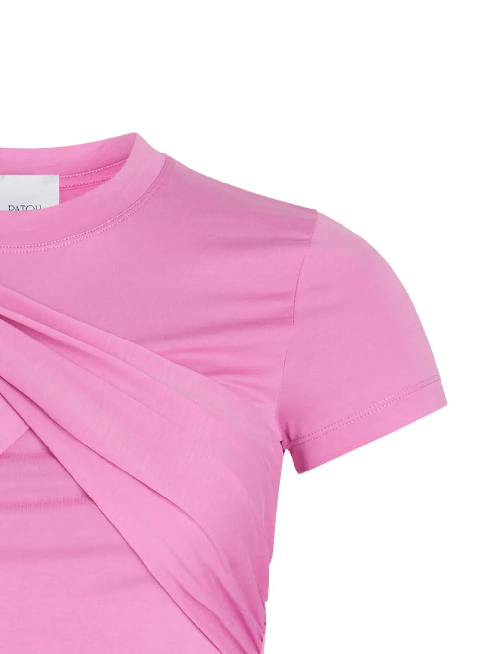 Patou Gedrapeerde cropped T-shirt van biologisch katoen Roze