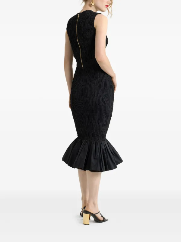 【国内発関税無】PATOU パトゥ ラッフルヘム ドレス Patou ラッフルヘム ドレス | ブラウン | FARFETCH JP