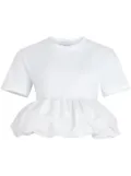 Patou ruffle-hem T-shirt - White