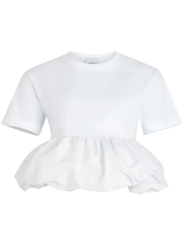 Patou ラッフルヘム Tシャツ Patou ラッフルヘム Tシャツ | ホワイト | FARFETCH JP