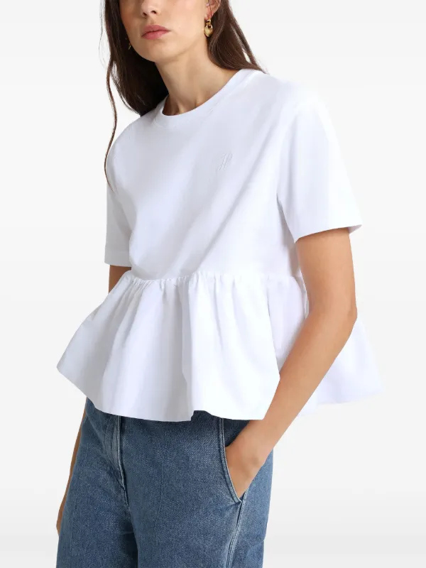Patou ラッフルヘム Tシャツ Patou ラッフルヘム Tシャツ | ホワイト | FARFETCH JP