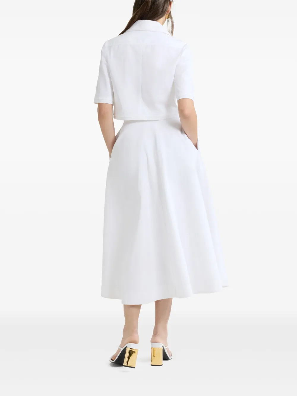 Shop Patou Organic-cotton Skirt In 白色
