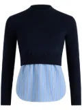 Patou Trompe L'Oeil cotton sweater - Blue