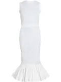 Patou smocked midi dress - White