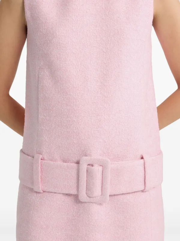 Patou ベルテッド ツイードドレス | ピンク | FARFETCH JP