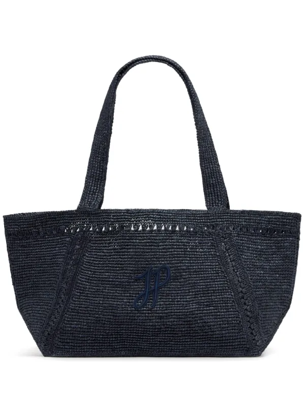 Patou Large JP Monogram Trapeze-design Tote Bag in Blue