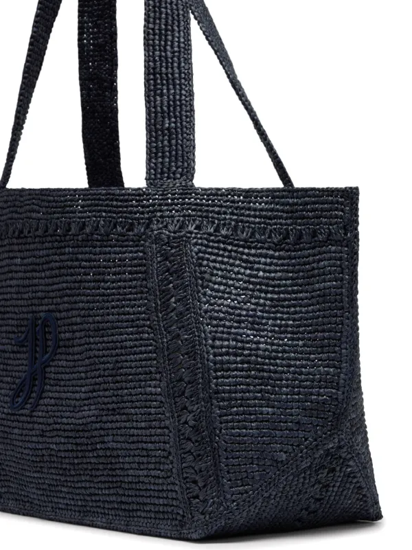 【送料&関税込】Patou Large Trapeze Tote Bag Patou Large JP Monogram trapeze-design Tote Bag | Blue
